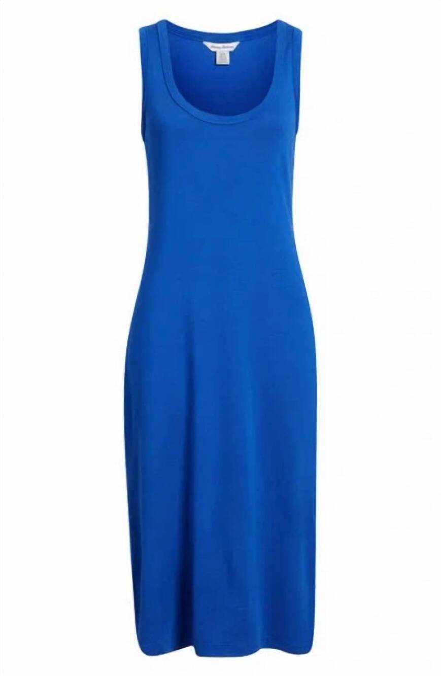 NEW TOMMY BAHAMA women's draper ponte sleeveless midi dress in mazarine blue
